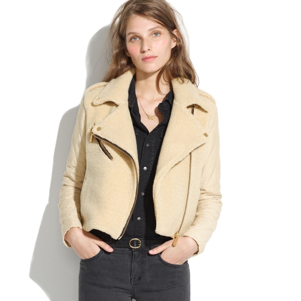 Madewell Won Hundred quilted shearling jacket XS